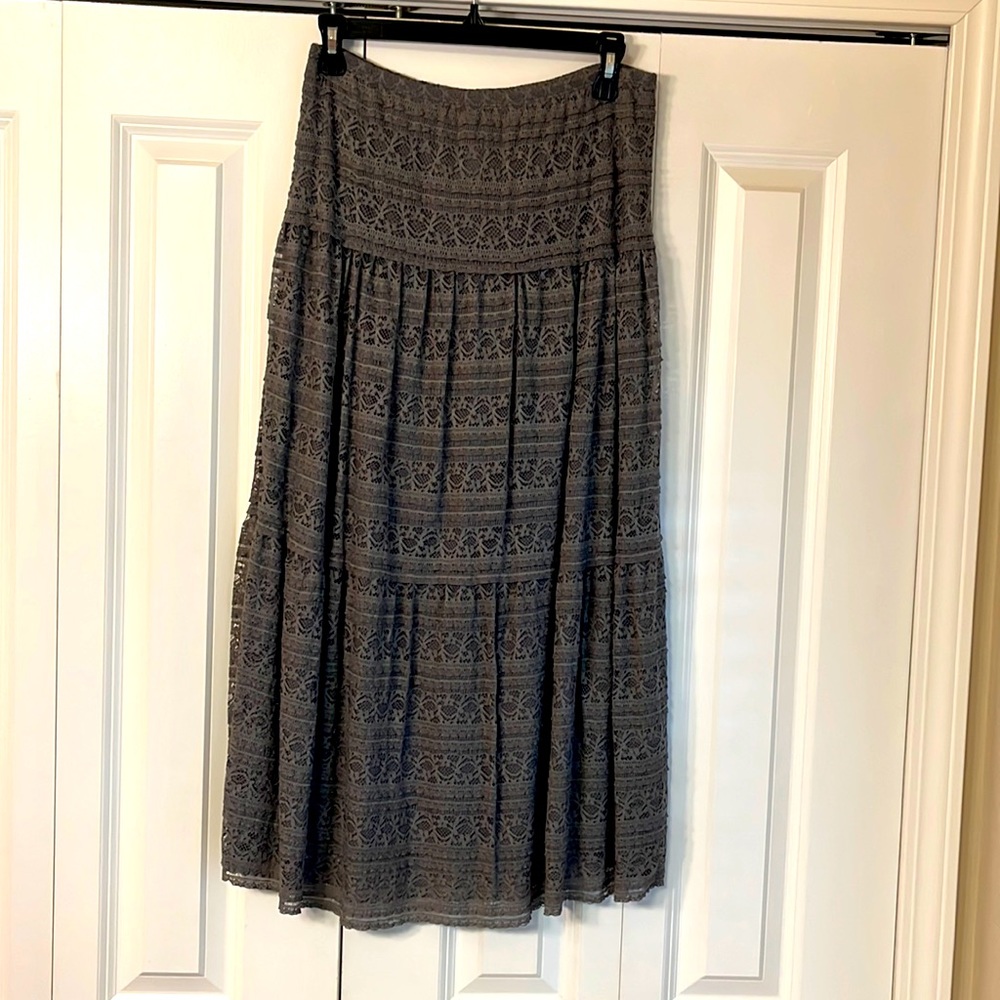 💙🤍Max Studio Gray Laced Skirt🤍💙